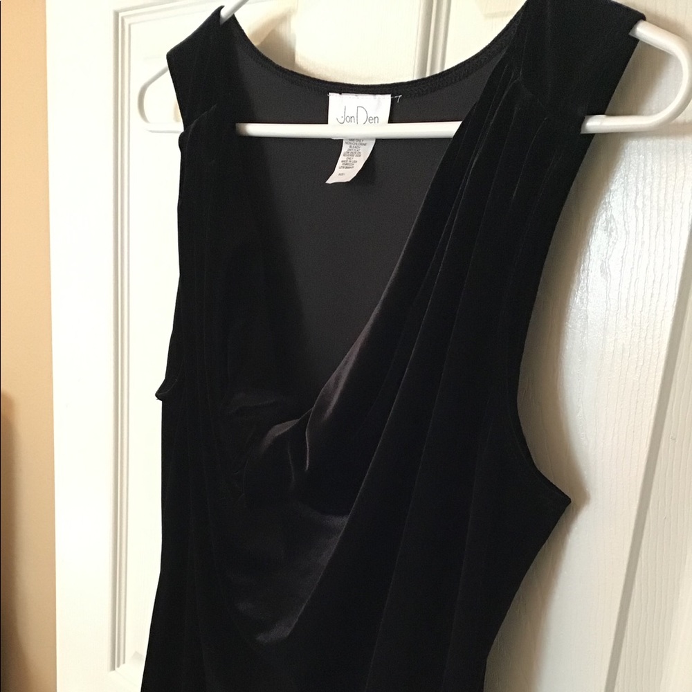 Black Velvet Poly Blend Shell Top